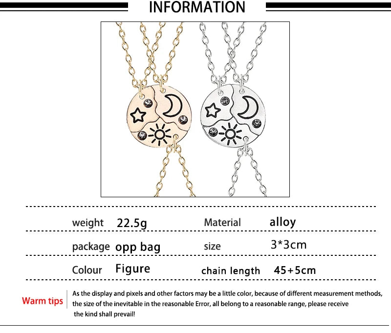 3/4 freind necklaces